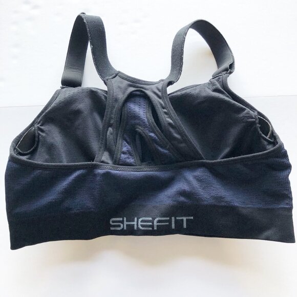 SHEFIT Low Impact Heathered Indigo Sports Bra Luxe - Picture 3 of 5